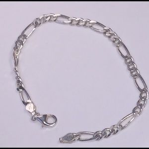SOLD STERLING SILVER 925 FIGARO link bracelet